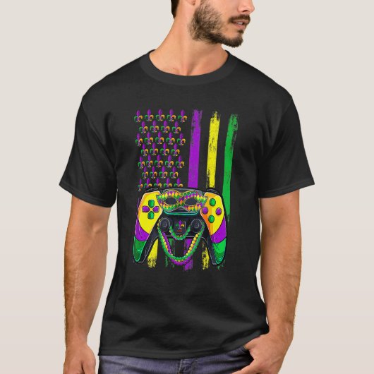 Video Game Flag Beads Kids Mardi Gras Shirts, Game T-shirt (Voorkant)
