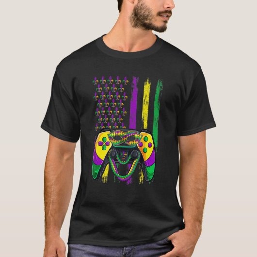 Video Game Flag Beads Kids Mardi Gras Shirts, Game T-shirt (Voorkant)