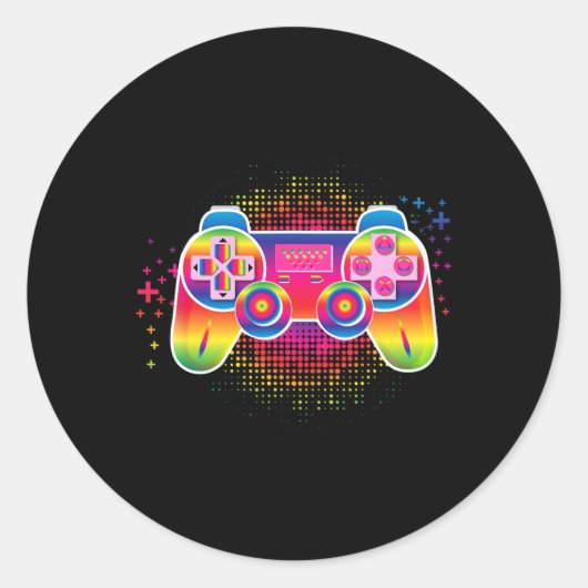 Video Game Gamer Controller Ronde Sticker (Voorkant)