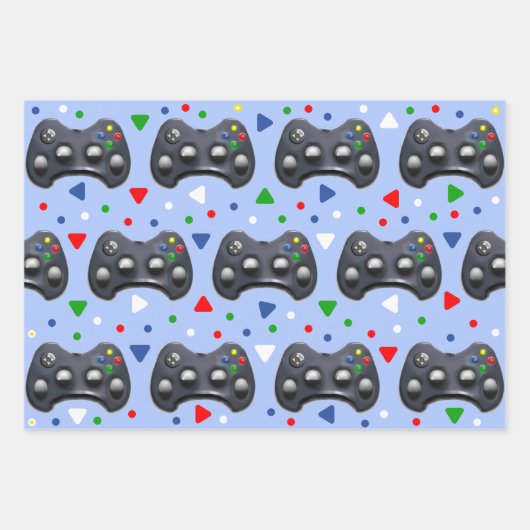 Video Game Gamer Gift Wrapping Paper Sheets (Voorkant)