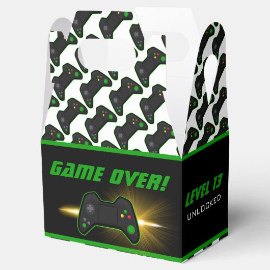 Video Game Green Controller Favor Box Bedankdoosjes (Geopend)