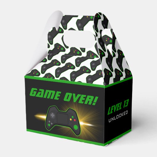 Video Game Green Controller Favor Box Bedankdoosjes (Voorkant Zijde)