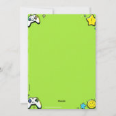 Video Game Green Kids Birthday Party Invitation Feestdagenkaart (Achterkant)
