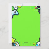 Video Game Green Kids Birthday Party Invitation Feestdagenkaart (Achterkant)