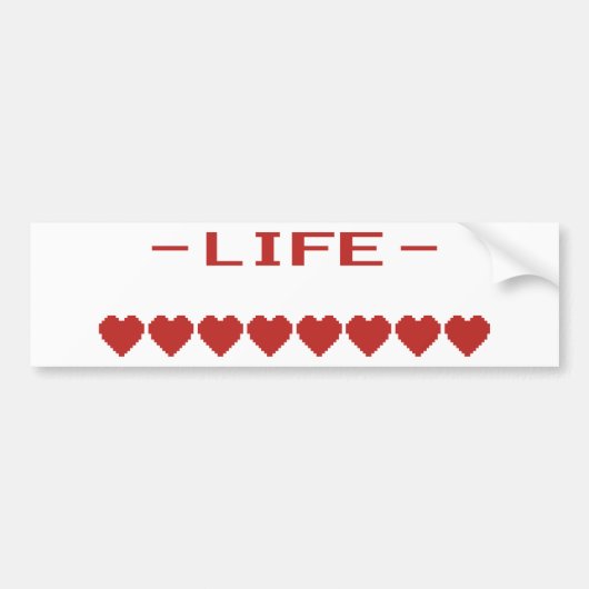 Video Game Heart Life Meter Bumpersticker (Voorkant)