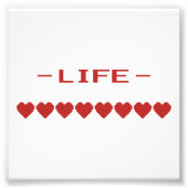Video Game Heart Life Meter Foto Afdruk (Voorkant)