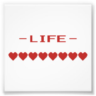 Video Game Heart Life Meter Foto Afdruk