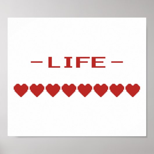 Video Game Heart Life Meter Poster (Voorkant)