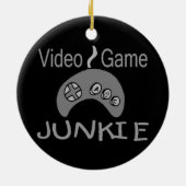 Video Game Junkie Keramisch Ornament (Achterkant)