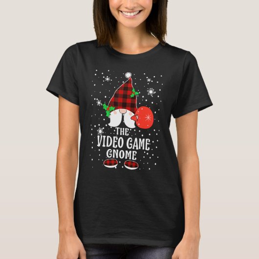 Video Game Kabouter Buffalo Geruite Bijpassende Fa T-shirt (Voorkant)