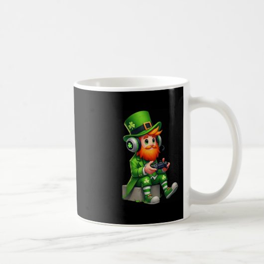 Video Game Kabouter St. Patrick's Dag Gamer Kinder Koffiemok (Rechts)