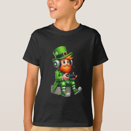 Video Game Kabouter St. Patrick's Day Gamer Kinder T-shirt (Voorkant)