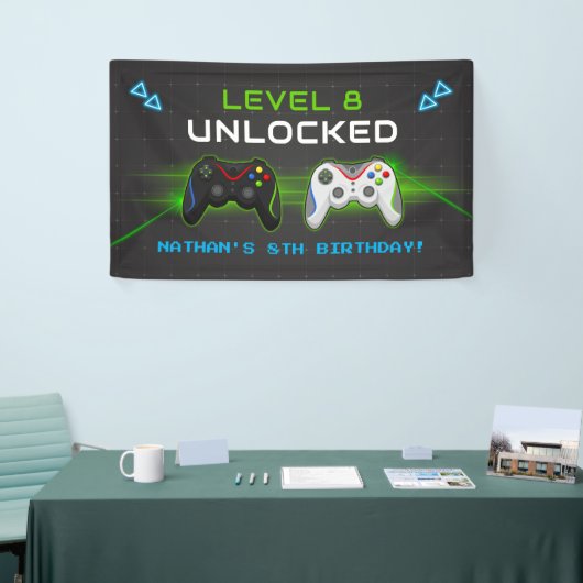 Video Game Kids Verjaardag Party Banner (Beurs)