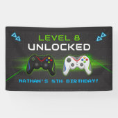 Video Game Kids Verjaardag Party Banner (Horizontaal)
