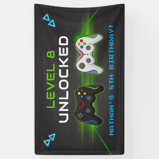 Video Game Kids Verjaardag Party Banner (Verticaal)