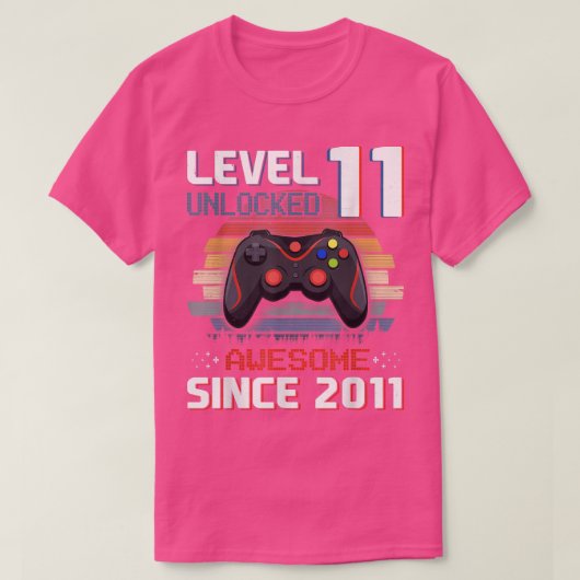 Video game Level 11 Unlocked 2011 Boy 11th T-shirt (Design voorkant)