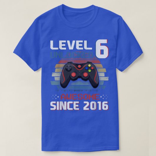 Video game Level 6 Unlocked  2016 Boy 6th B T-shirt (Design voorkant)