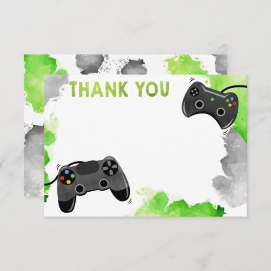 Video Game Level Omhoog Game op Gamer Bedankt Kaar Save The Date (Voorkant / Achterkant)