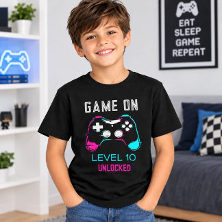 Video Game Level omhoog Gamer Verjaardagsfoto kind T-shirt