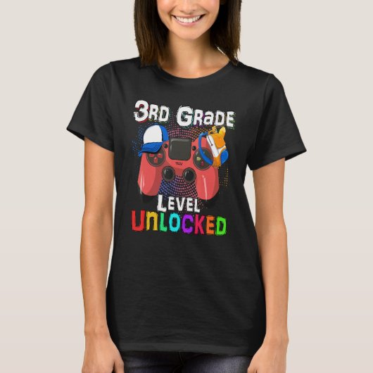 Video Game Level Unlocked 3rd Grade Student Teache T-shirt (Voorkant)
