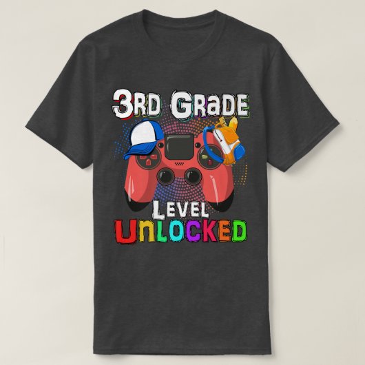 Video Game Level Unlocked 3rd Grade Student Teache T-shirt (Design voorkant)