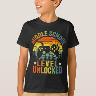Video game Level Unlocked Middle School Terug naar T-shirt