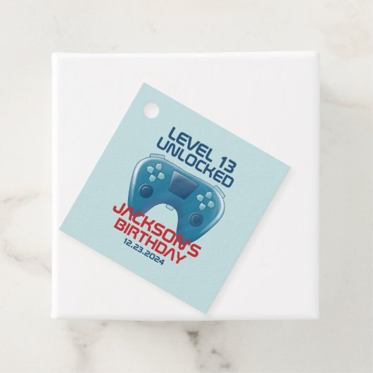 Video game Level Unlocked Teen Boy Birthday Party Bedankjes Labels (In situ)