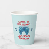Video game Level Unlocked Teen Boy Birthday Party Papieren Bekers (Voorkant)