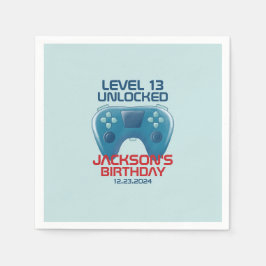 Video game Level Unlocked Teen Boy Birthday Party Servet
