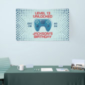 Video game Level Unlocked Teen Boy Birthday Party Spandoek (Beurs)