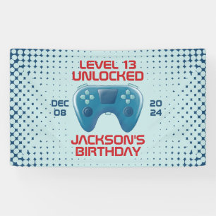 Video game Level Unlocked Teen Boy Birthday Party Spandoek