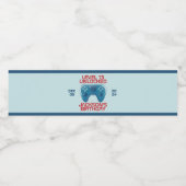 Video game Level Unlocked Teen Boy Birthday Party Waterfles Etiket (Enkel label)