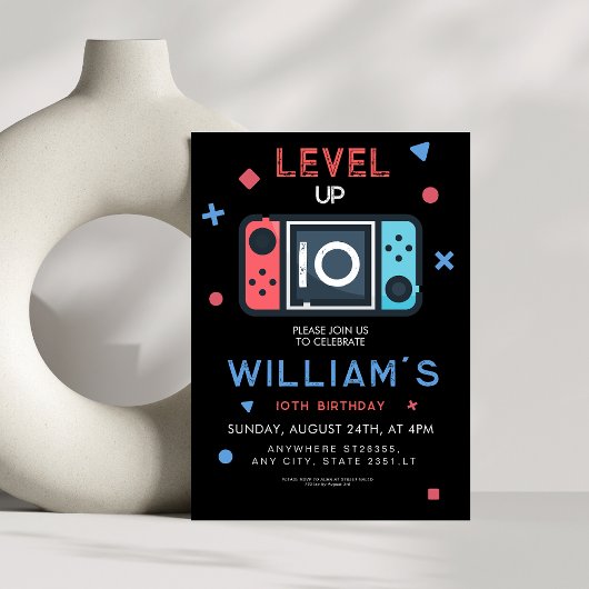 Video game Level up 10th Birthday Kaart