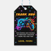 Video Game Level Up Arcade Verjaardag Dank u Cadeaulabel (Voorkant)