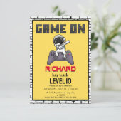 Video Game Level Up Astronaut Gamer Verjaardag Kaart (Staand voorkant)