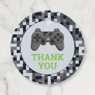 Video game Level Up Controller Birthday Party Bedankjes Labels