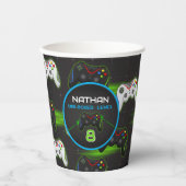 Video game Level Up Controller Birthday Party Papieren Bekers (Voorkant)