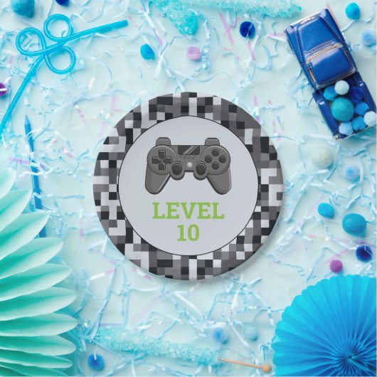 Video game Level Up Controller Birthday Party Papieren Bordje (Feest)