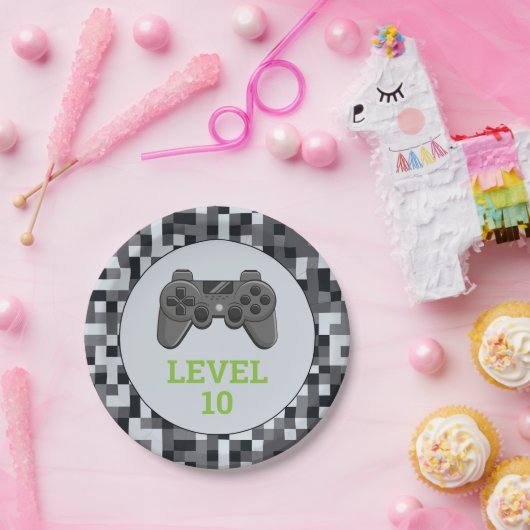 Video game Level Up Controller Birthday Party Papieren Bordje (Feest)