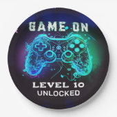 Video game Level Up Controller Birthday Party Papieren Bordje (Voorkant)