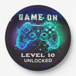 Video game Level Up Controller Birthday Party Papieren Bordje