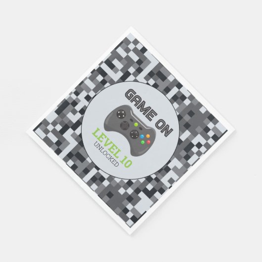 Video game Level Up Controller Birthday Party Servet (Hoek)