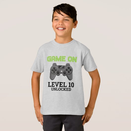 Video Game Level Up Controller Verjaardag Shirt (Voorkant volledig)