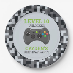 Video Game Level Up Controller Verjaardagsfeestje  Papieren Bordje
