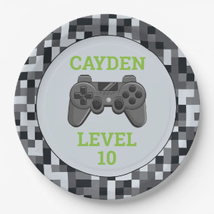 Video Game Level Up Controller Verjaardagsfeestje  Papieren Bordje