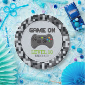 Video Game Level Up Controller Verjaardagsfeestje  Papieren Bordje (Feest)