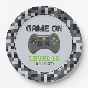 Video Game Level Up Controller Verjaardagsfeestje  Papieren Bordje