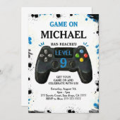 Video Game Level up Gamer Birthday Kaart (Voorkant / Achterkant)