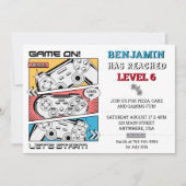 Video game Level up Gamer Birthday Party Invitatio Kaart (Voorkant)