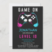 Video game Level up Gamer Birthday Party Invitatio Kaart (Voorkant)